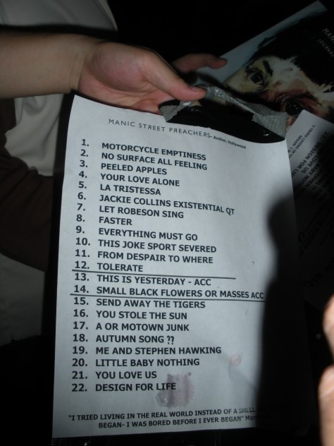 ManicsSetlist ManicsSetlist